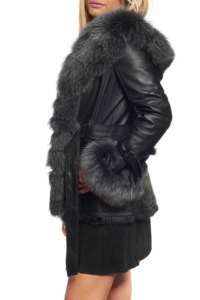 manteau hiver femme cuir et fourrure