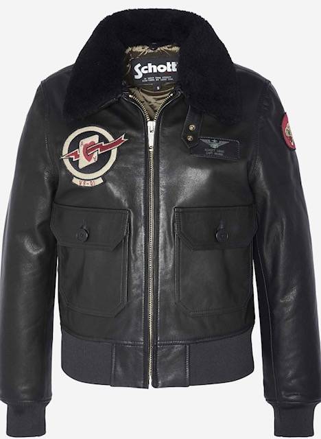  BLOUSON SCHOTT FEMME PILOTE G-1 BADGE LCW2230 NOIR 