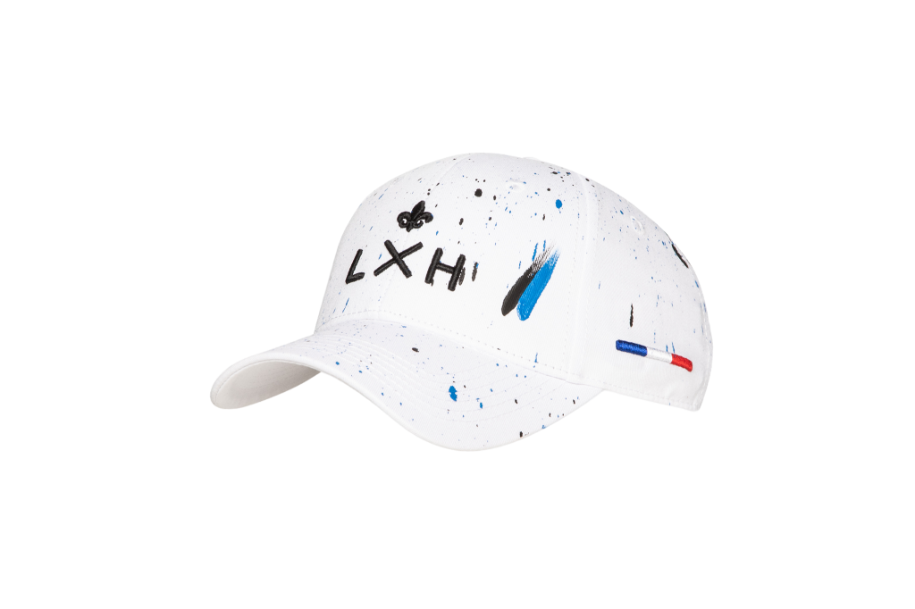CASQUETTE LXH ART COTON BLANC PEINTURE JAUNE/NOIR