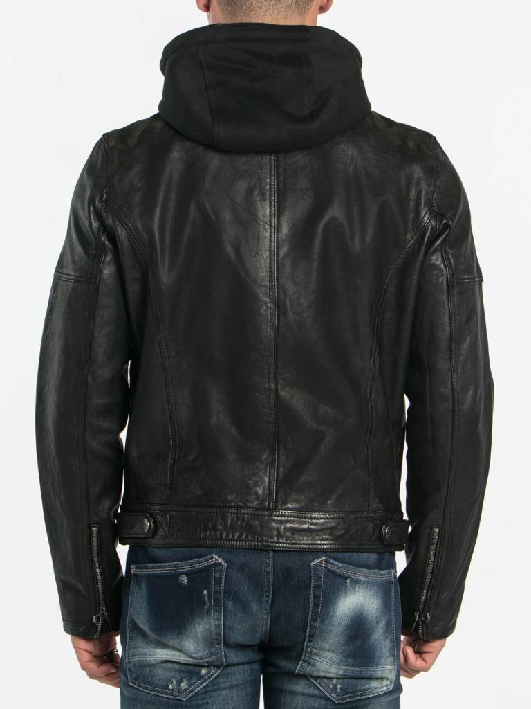 BLOUSON CUIR DAYTONA BISHOP LAMB PAOLO NOIR