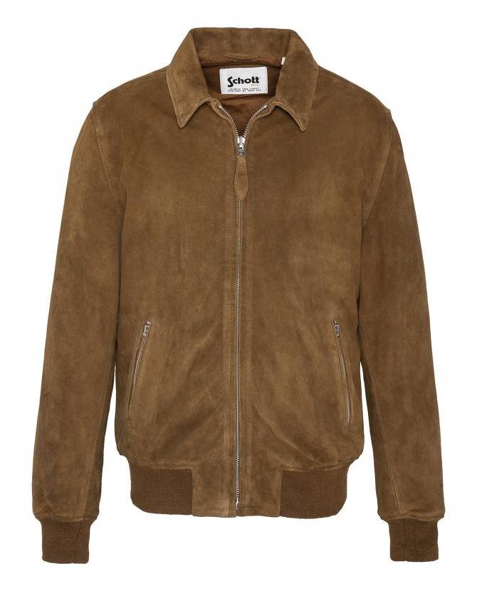Blouson LCYALESS marron aviateur de chez SCHOTT pour HOMME