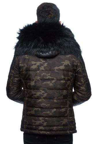 Blouson Horspist Carlton camouflage col noir. 