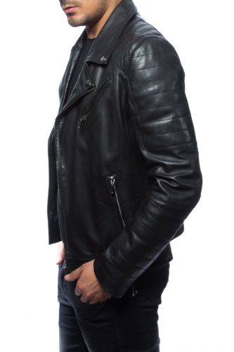 Blouson cuir perfecto Daytona Tribica noir