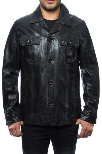 Veste cuir homme daytona ralph noir