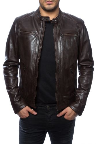 Blouson cuir Daytona Scaroni Brown