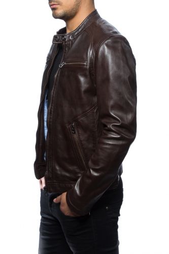 Blouson cuir Daytona Scaroni Brown