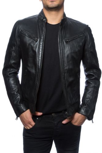 Blouson cuir agneau Redskins Lynch Black