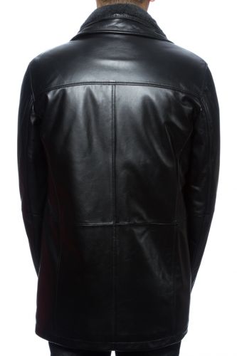 Veste cuir agneau Giovanni Maximilin noir.