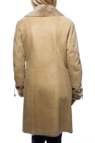 Manteau en peau lainée Revacuir femme arena Blanca.