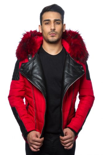 Blouson Horspist Carlton rouge col rouge.