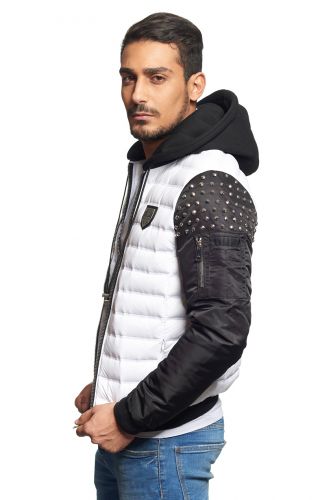 Blouson Homme Horspist Powell-Omega blanc/ noir.