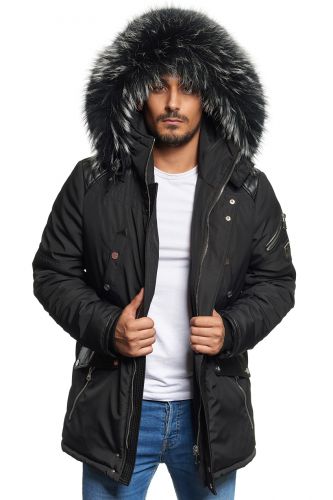 Veste Horpist Boss Noir col  Argenté. EN VENTE EN EXCLUSIVITE EN MAGASIN.