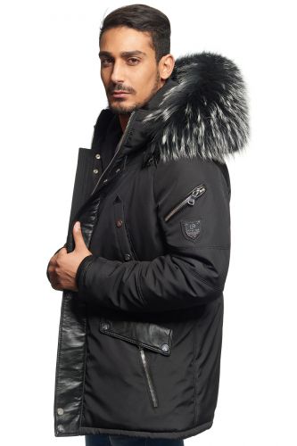 Veste Horpist Boss Noir col  Argenté. EN VENTE EN EXCLUSIVITE EN MAGASIN.