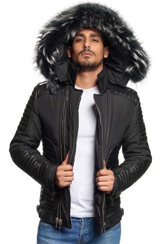 Blouson Horspist Martinez noir col argenté