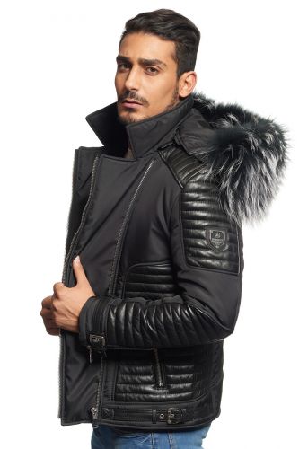 Blouson Horspist Martinez noir col argenté
