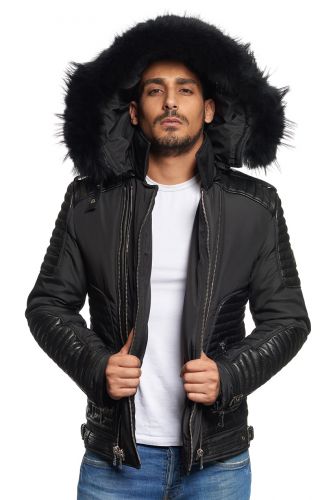 Blouson Horspist Martinez noir col noir.