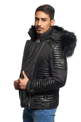 Blouson Horspist Martinez noir col noir.