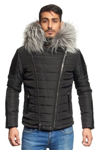 Blouson Horspist Carlton Noir col gris.