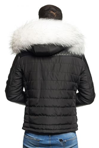 HORSPIST VESTE CARLTON NOIR FOURRURE BLANCHE