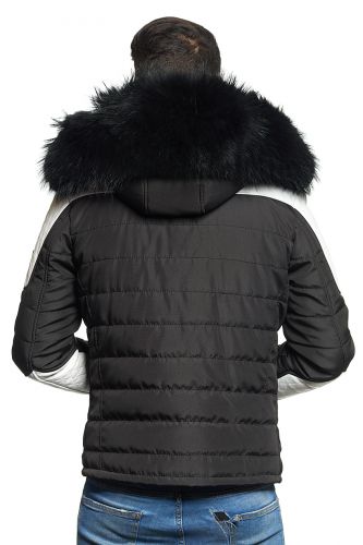 Blouson Homme Horspist Carlton Noir / Blanc Col Noir.