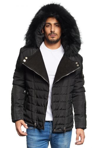 Blouson Horspist Carlton Noir/Daim col noir. 