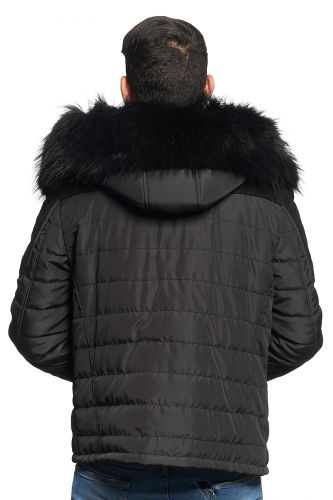 Blouson Horspist Carlton Noir/Daim col noir. 