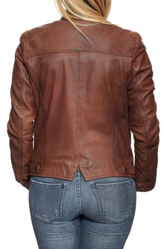 blouson cuir col motard