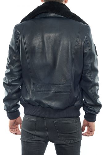 blouson en cuir pilote patrouille de france