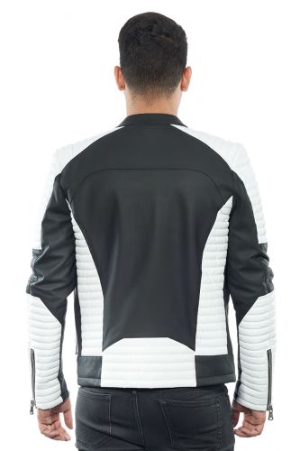 horspist tou cuir noir et blanc