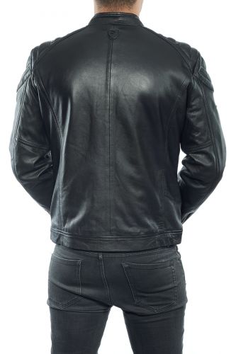 blouson cuir col motard