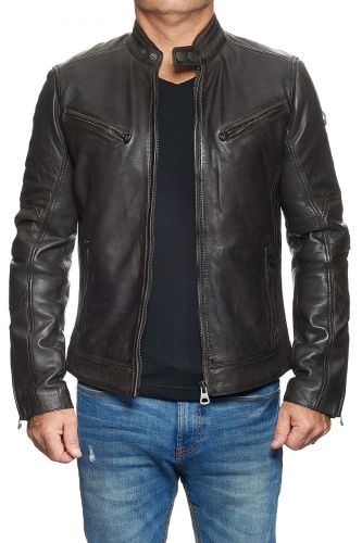 Blouson Cuir Redskins Lynch Marron.