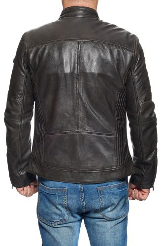 Blouson Cuir Redskins Lynch Marron.