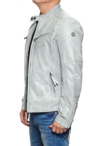 blouson cuir col motard