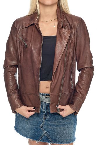 blouson cuir rose garden juliette bison