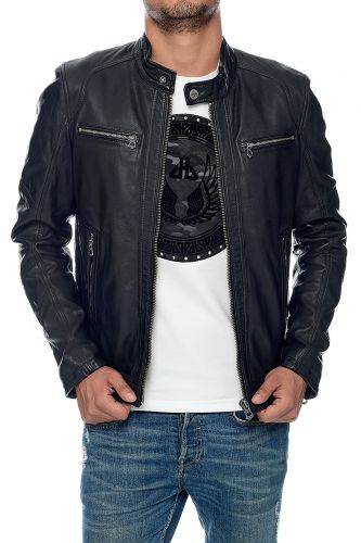 cuir moto homme agneau lisse
