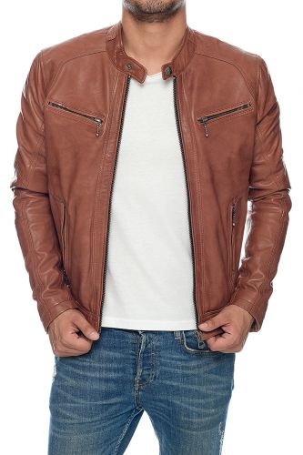 blouson cuir daytona emerson marron