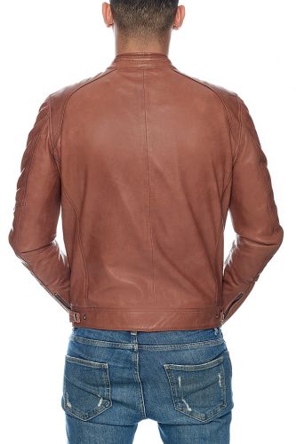 blouson cuir col motard