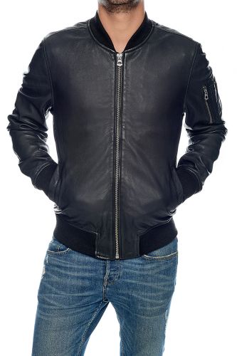 Blouson cuir agneau lamb castel Daytona Jeto noir