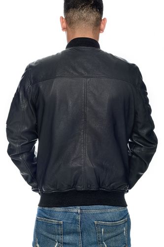 Blouson cuir agneau lamb castel Daytona Jeto noir
