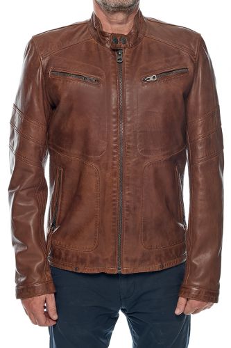 Blouson Cuir Redskins Homme Leeron Mojito Cognac.