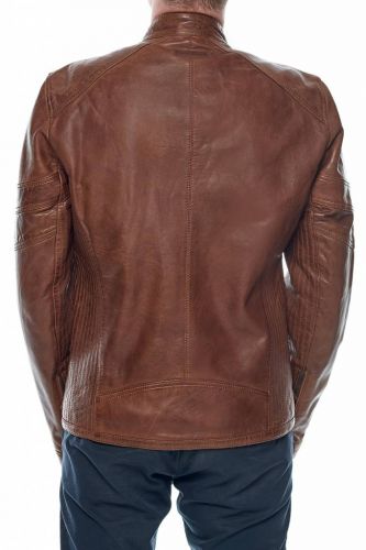 Blouson Cuir GRANDE TAILLE  Redskins Homme Leeron Mojito Cognac.