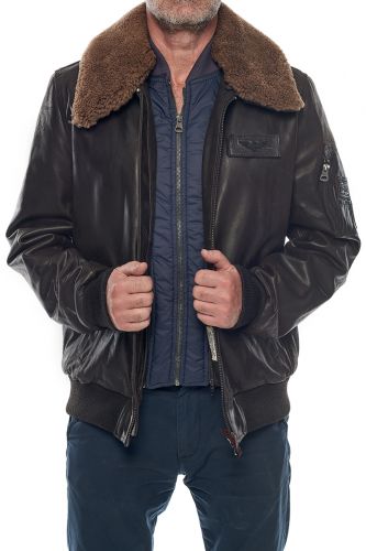 Blouson cuir Redskins Homme Commander Striking Togo