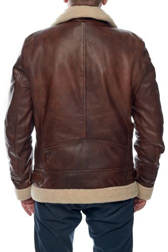 Blouson cuir homme Oakwood Woody cognac.