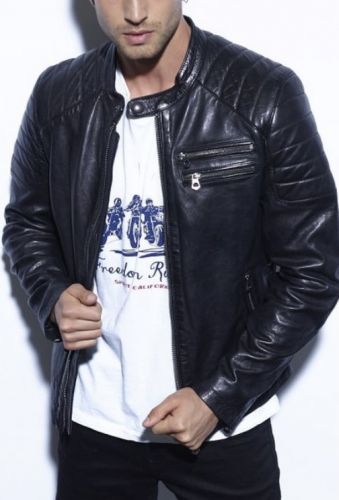 Blouson cuir homme Daytona Starget noir.