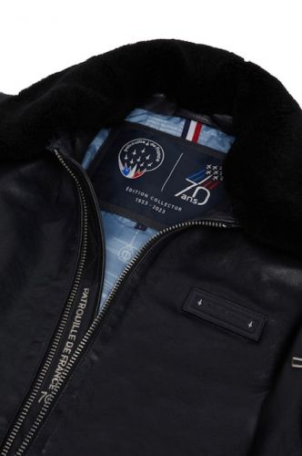 BLOUSON PILOTE EN CUIR PATROUILLE DE FRANCE