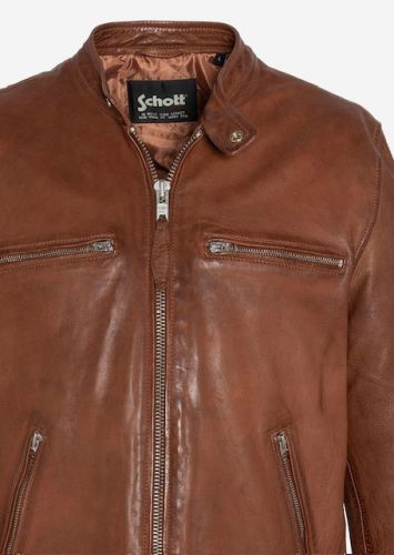 LCNEWPORTX CUIR AGNEAU SCHOTT COGNAC