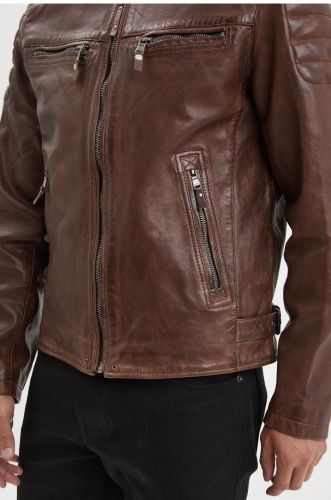 CRUCES BLOUSON CUIR MARRON 