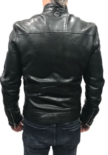 BLOUSON CUIR REDSKINS CARDIFF EARLEY BLACK/GR