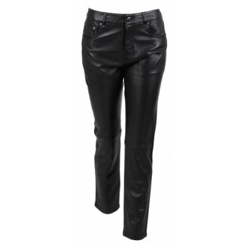 PANTALON CUIR CLARISSE OAKWOOD NOIR 