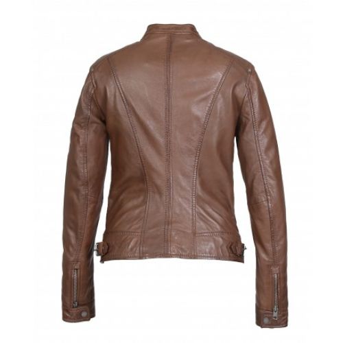 BLOUSON EN CUIR OAKWOOD KATY COGNAC 